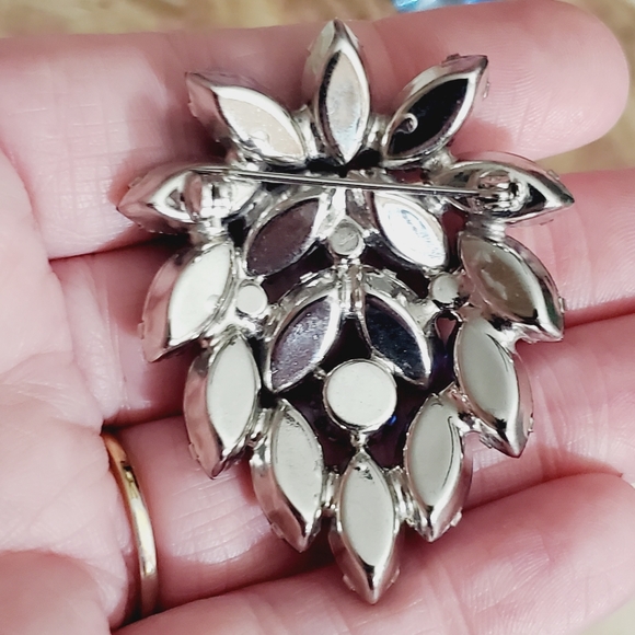 Vtg Juliana blue demi Parure brooch earrings clip on Stunning set ombre 50's 60' - Picture 9 of 16